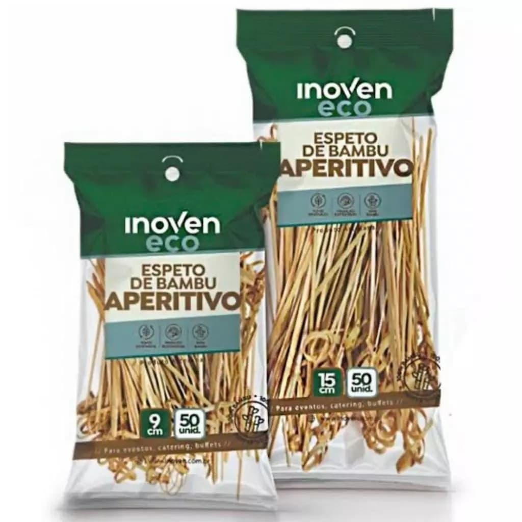 Espeto de bambu para aperitivo de 9cm e 15cm