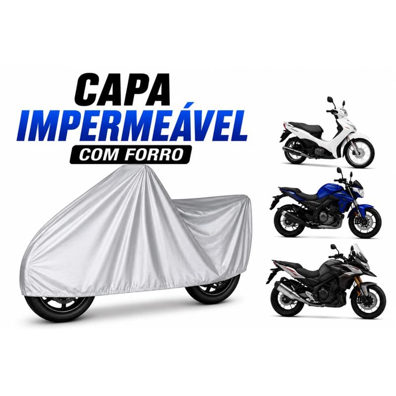 Capa Moto Impermeável Com Forro Proteção Chuva Sol Poeira Universal Resistente Para Todos os Tipos de Moto