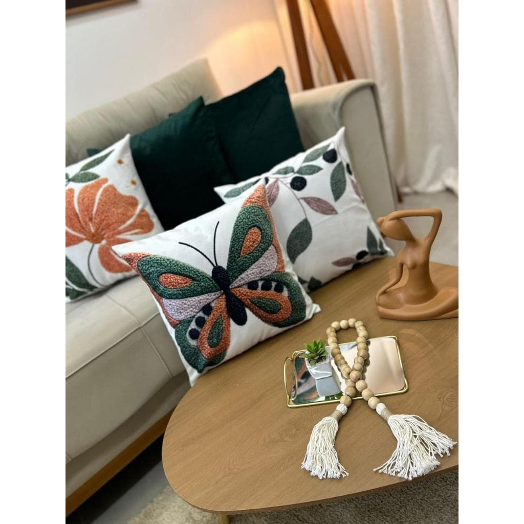 Kit Jogo 5 Capas de Almofadas Suede Aveludada Decorativa Estampada Sublimada 45cmX45cm Com Zíper