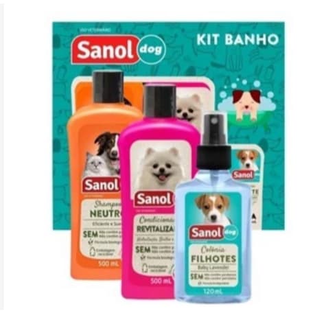 Kit Sanol Dog Para Cães Shampoo, Condicionador e Colônia Pet - Sanol Dog