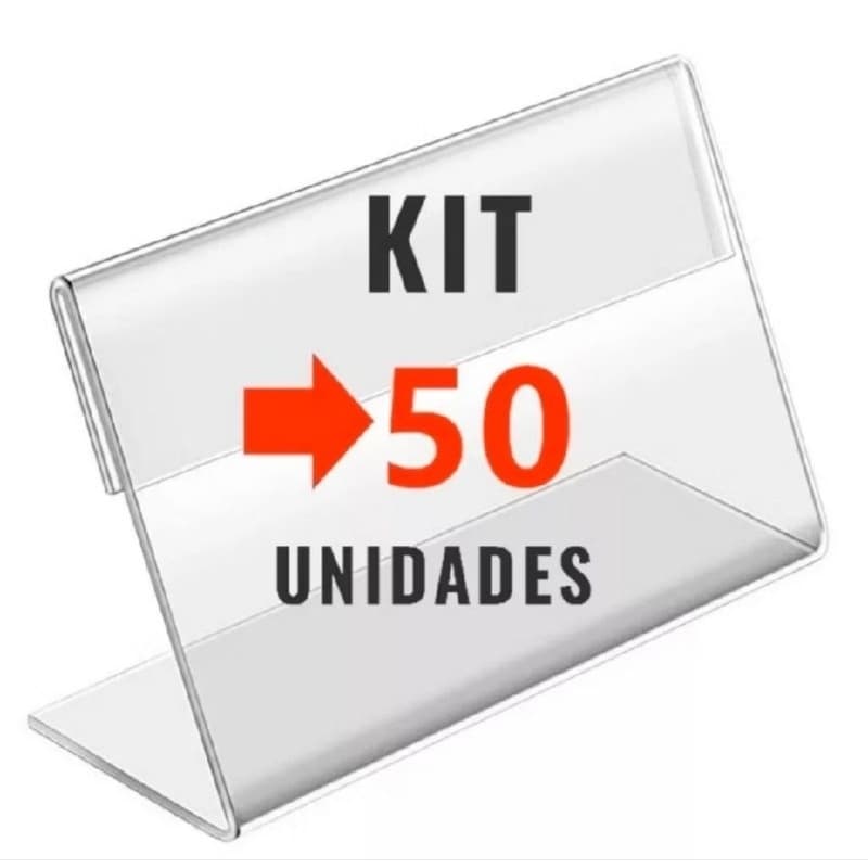 Kit 50 Suporte Etiqueta Preço Gondola Balcao Buffet Acrilico