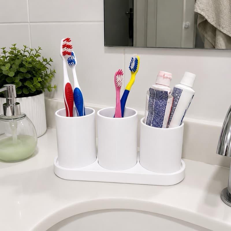 Organizador Multiuso com Bandeja removivel porta treco escova pincel canetas de mesa pia bancada casa escritório