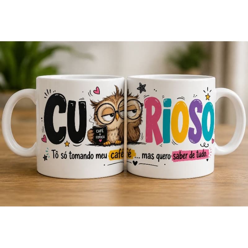 Caneca Divertida Café 325ml | Caneca Engraçada com Frases | Presente Criativo | Caneca de Cerâmica Personalizada