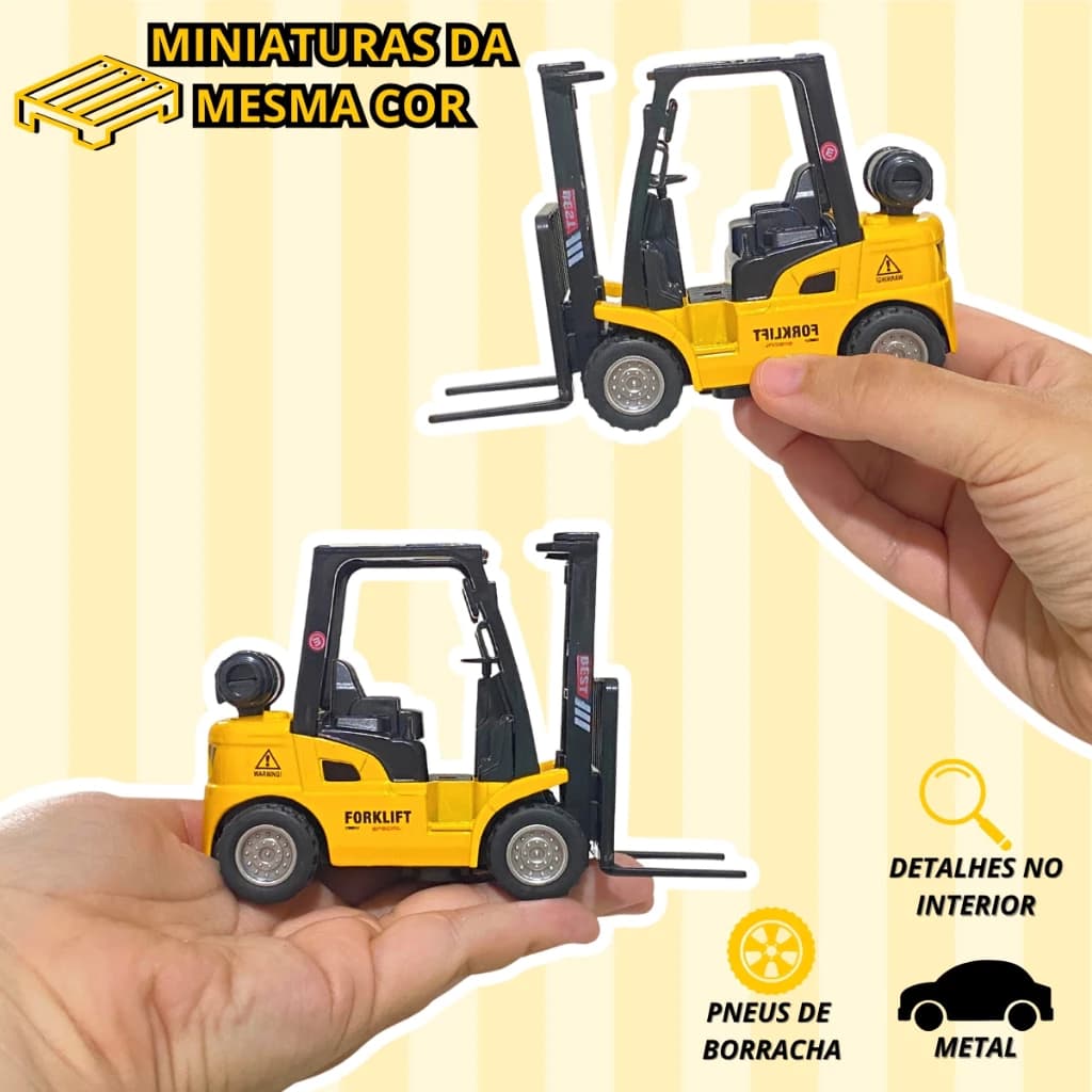 Carrinho com Fricção  miniatura de empilhadeira