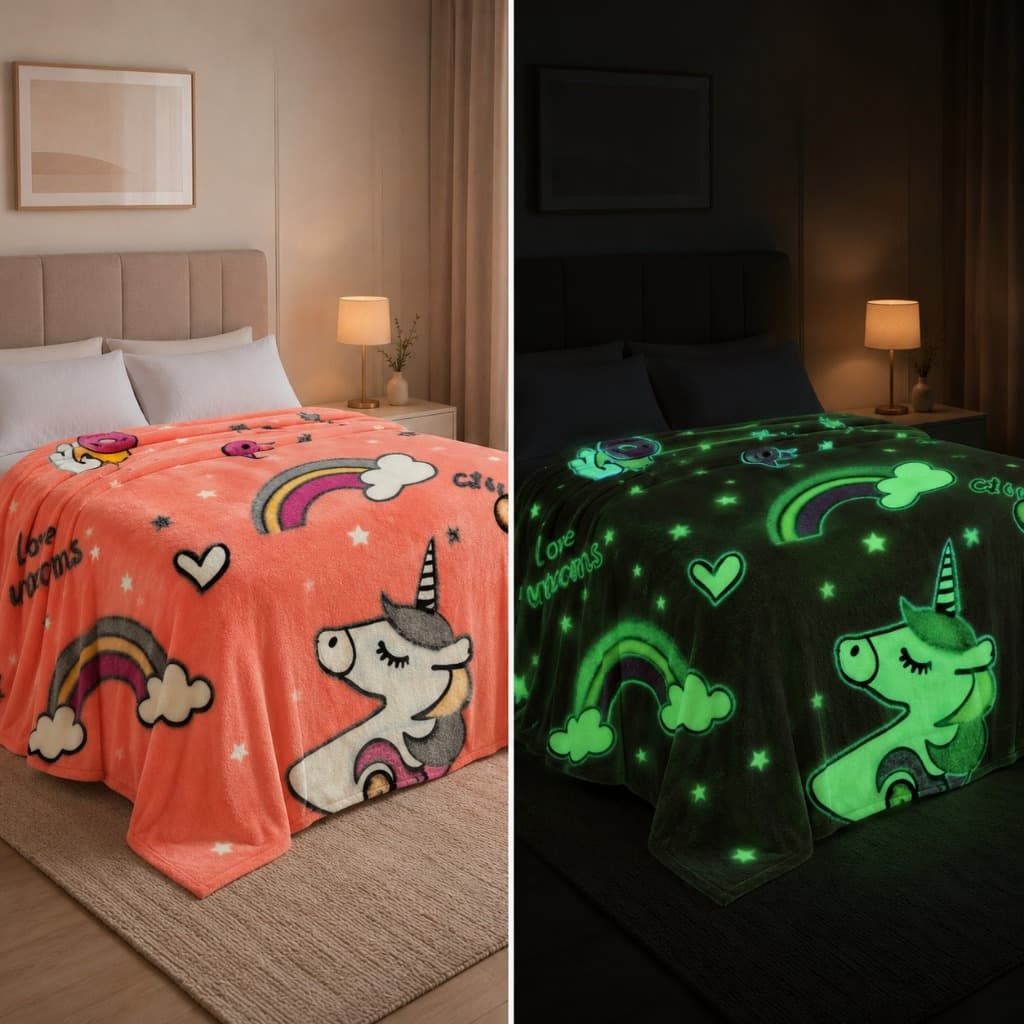 Manta Cobertor Infantil Brilha no Escuro Felpudo Mágica 2,00x1,80m – Super Macia, Confortável e Quentinha | Para Cama