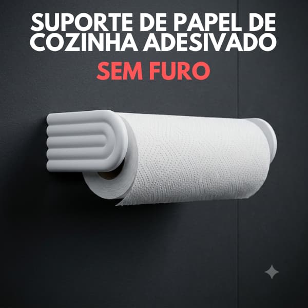 Suporte de Papel de Cozinha Adesivado - Sem Furo - feito em impressora 3d