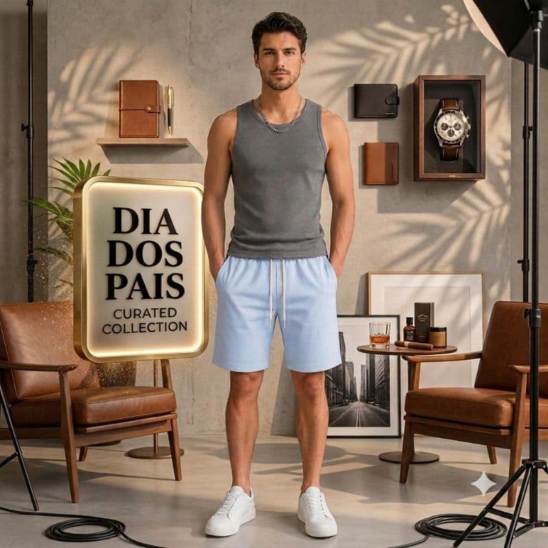 Kit 2 Presentes Masculino para Dia dos Pais Regata e Bermuda Homem