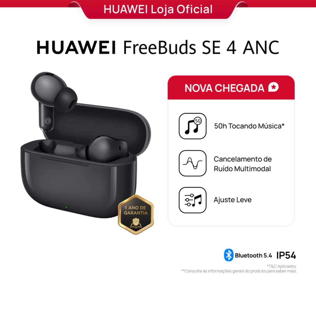 HUAWEI FreeBuds SE 4 ANC | Fone de Ouvido Bluetooth Sem Fio | Cancelamento de Ruído Multimodal