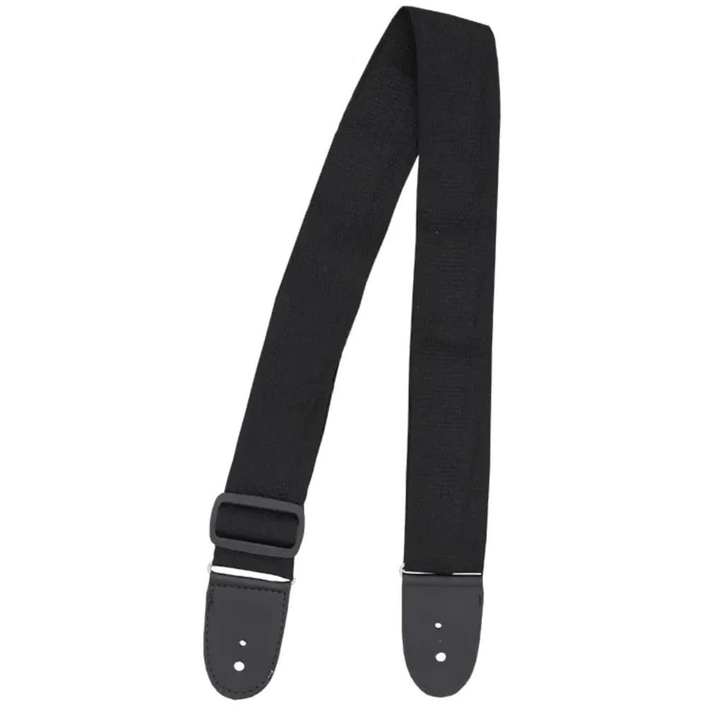 Correia Preta Nylon para Violão com Ajuste de Altura + 2 Palhetas Sortidas