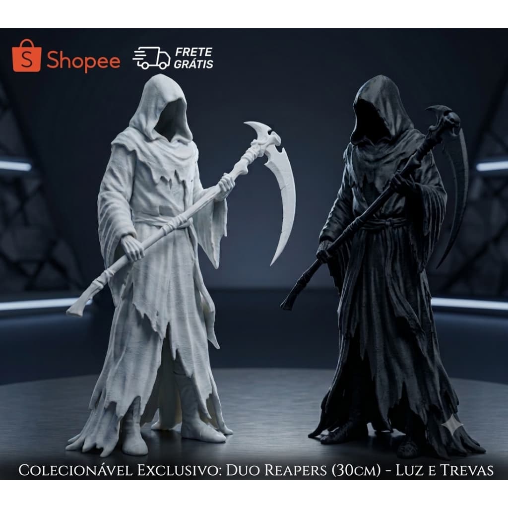 Estátua Ceifador da Morte - Decorativo Impressão 3D Premium 15cm - 10cm