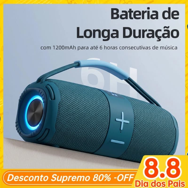 Caixa De Som Bluetooth 16W RGB LED TWS Alto falante Qualidade Portátil À Prova d'água-HY-668