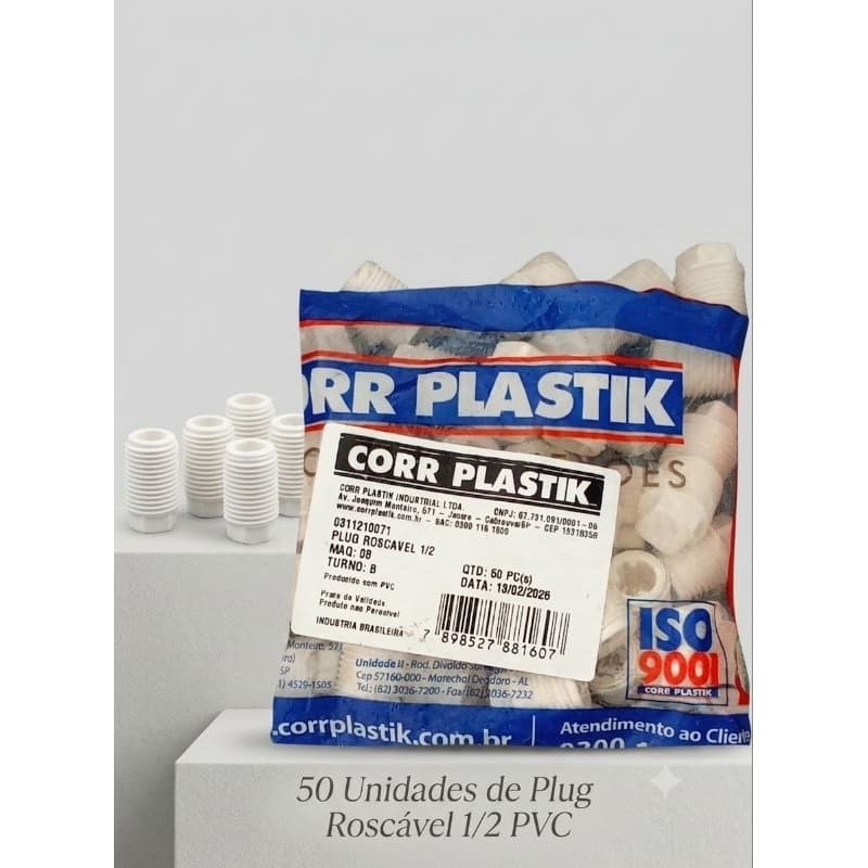Plug roscavel 1/2 (20mm) pacote 50 UND