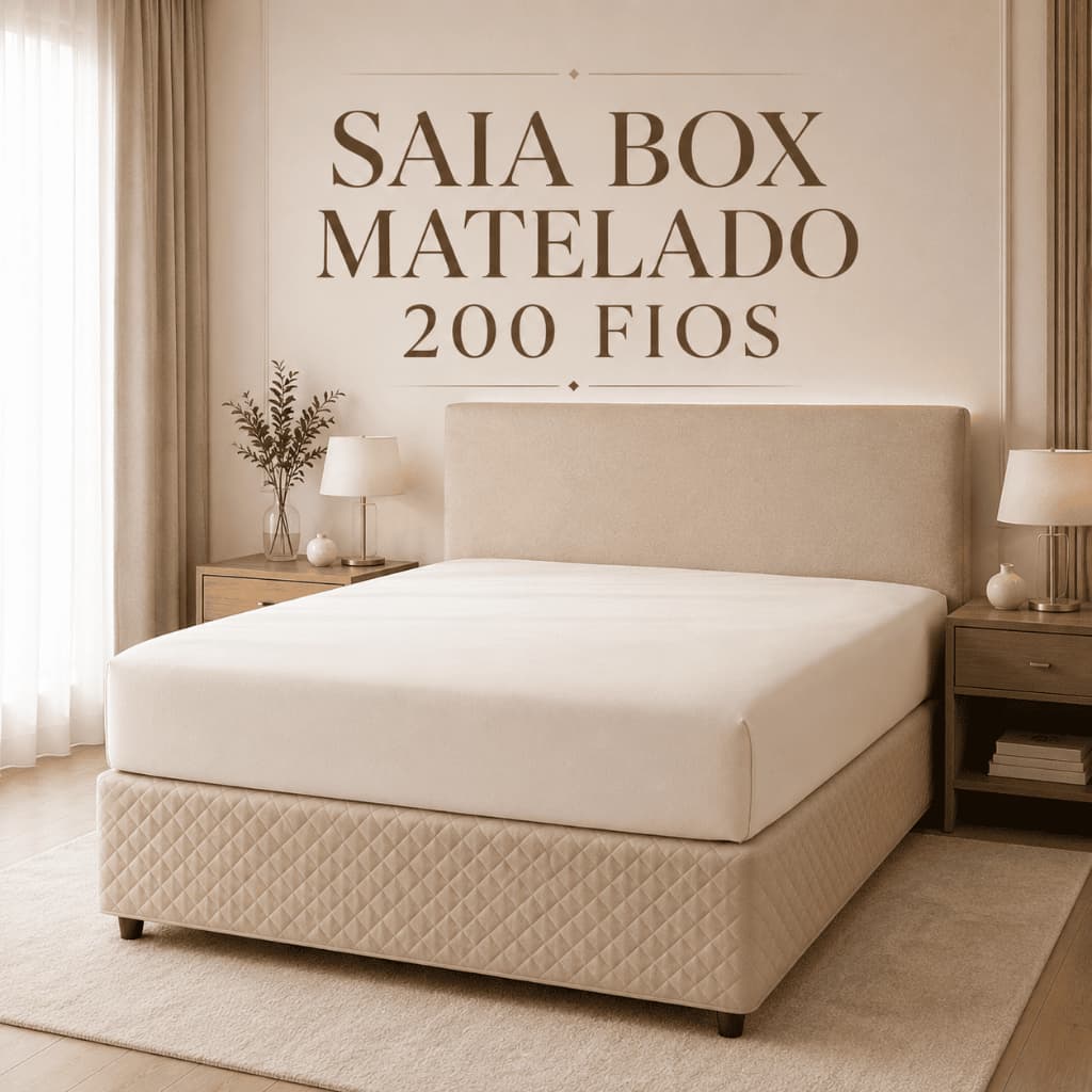 Saia Box Matelado 200 Fios  Elástico Solteiro Casal Queen King Protetor Box Cama Promoção