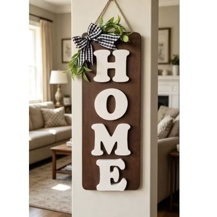 Placa Decorativa Artesanal Estilo Farmhouse | Decoração Rústica e Aconchegante