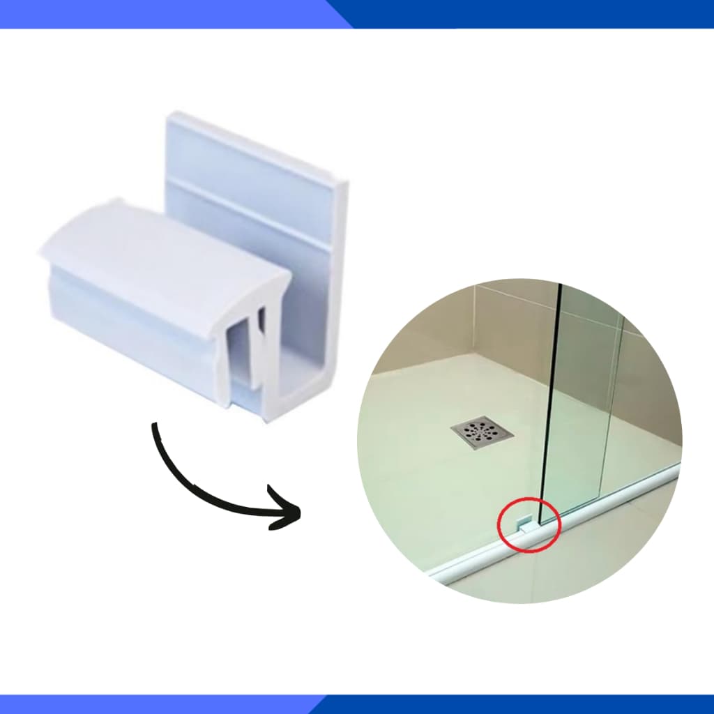 Kit 4 Guias Deslizante Para Trilho De Porta Box De Vidro