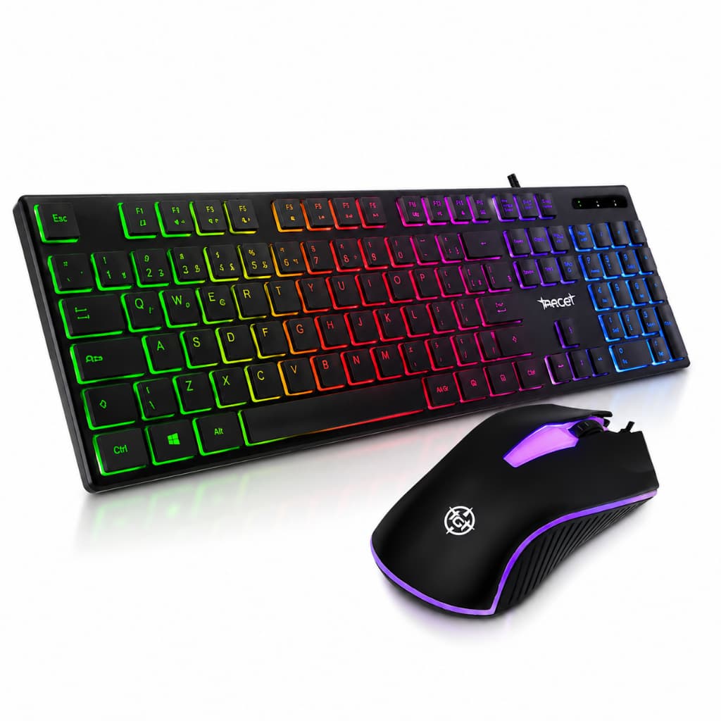 Kit Teclado E Mouse Gamer Tgt Leopard Com Led Rgb Abnt Preto Preto