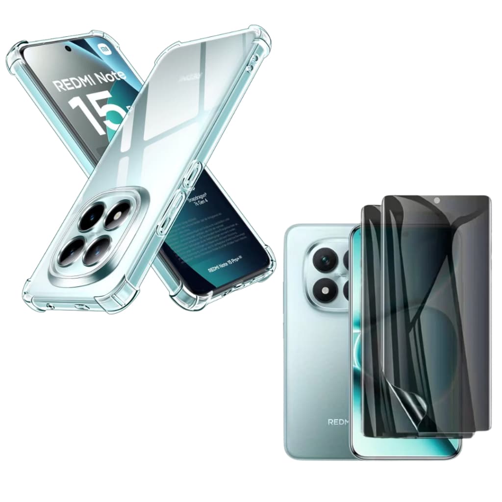 KIT CAPA + PELÍCULA PARA REDMI NOTE 15 | NOTE 15 PRO 4G 5G | NOTE 15 PRO PLUS - PROTEÇÃO TOTAL