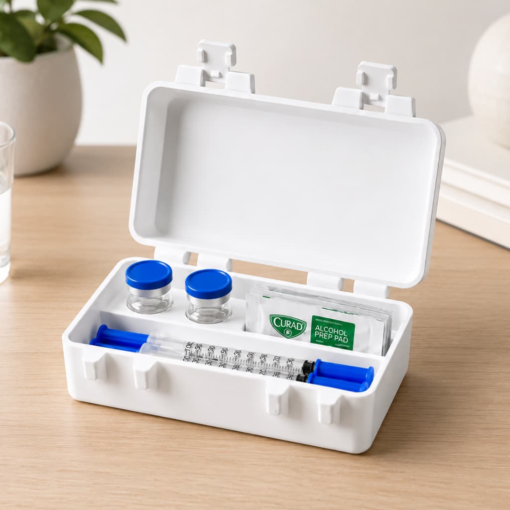 Organizador Porta Ampolas 10ml Estojo Compacto com Compartimentos Seguro Portátil para Transporte e Armazenamento