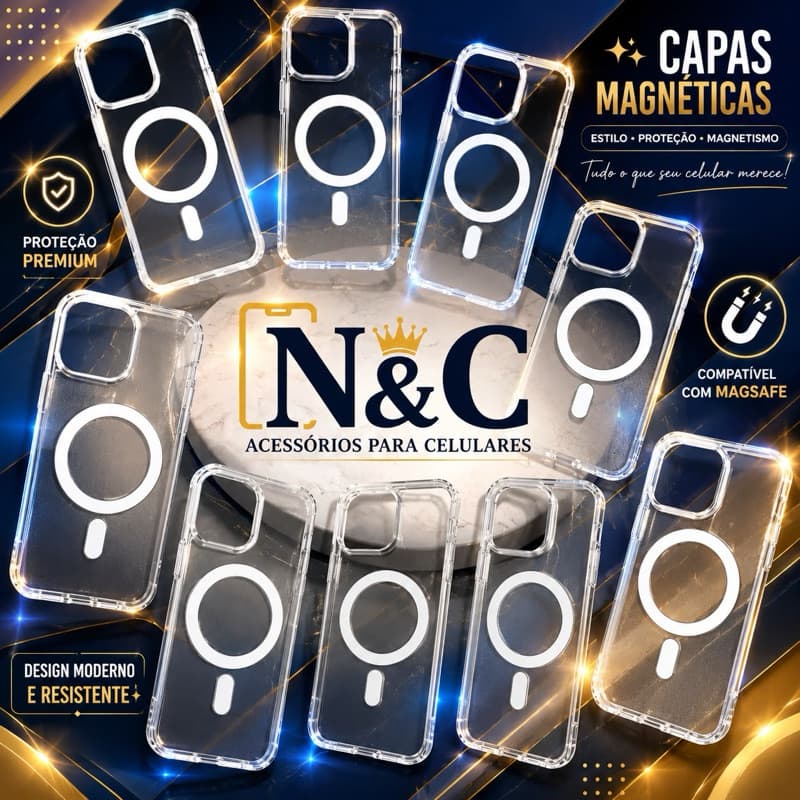 Capa Capinha Magnética Space Transparente Anti impacto TPU Case 11 12 13 14 15 17