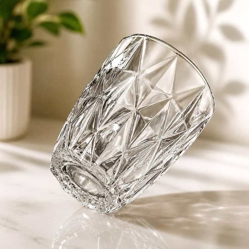 Jogo de Copos Diamond 300ml Kit com 6 Copos de Vidro – Design Elegante e Resistente