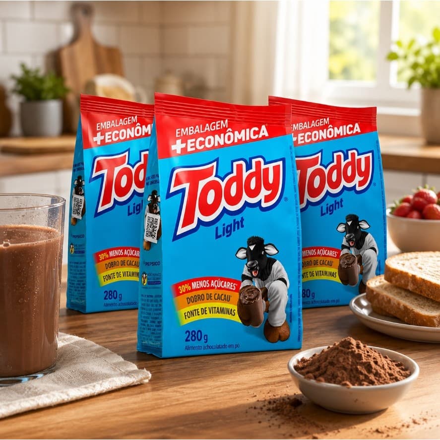 Kit 3 Achocolatado Em Pó Toddy Todi Light 280g Cada Pacote
