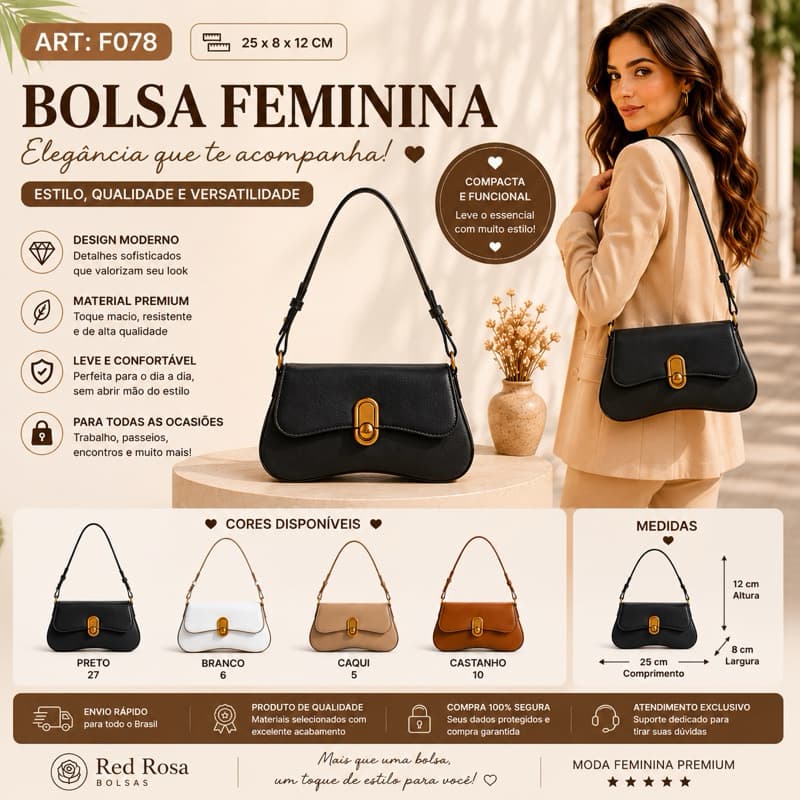 Bolsa Feminina Elegante F078