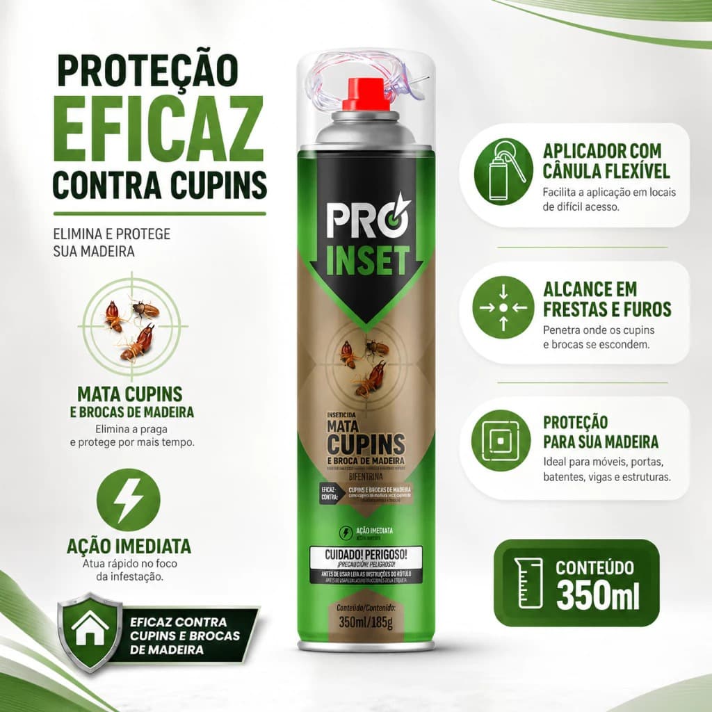 Mata Cupim Pro Inset Rapido Mata Tudo S/ Cheiro Forte 350ml