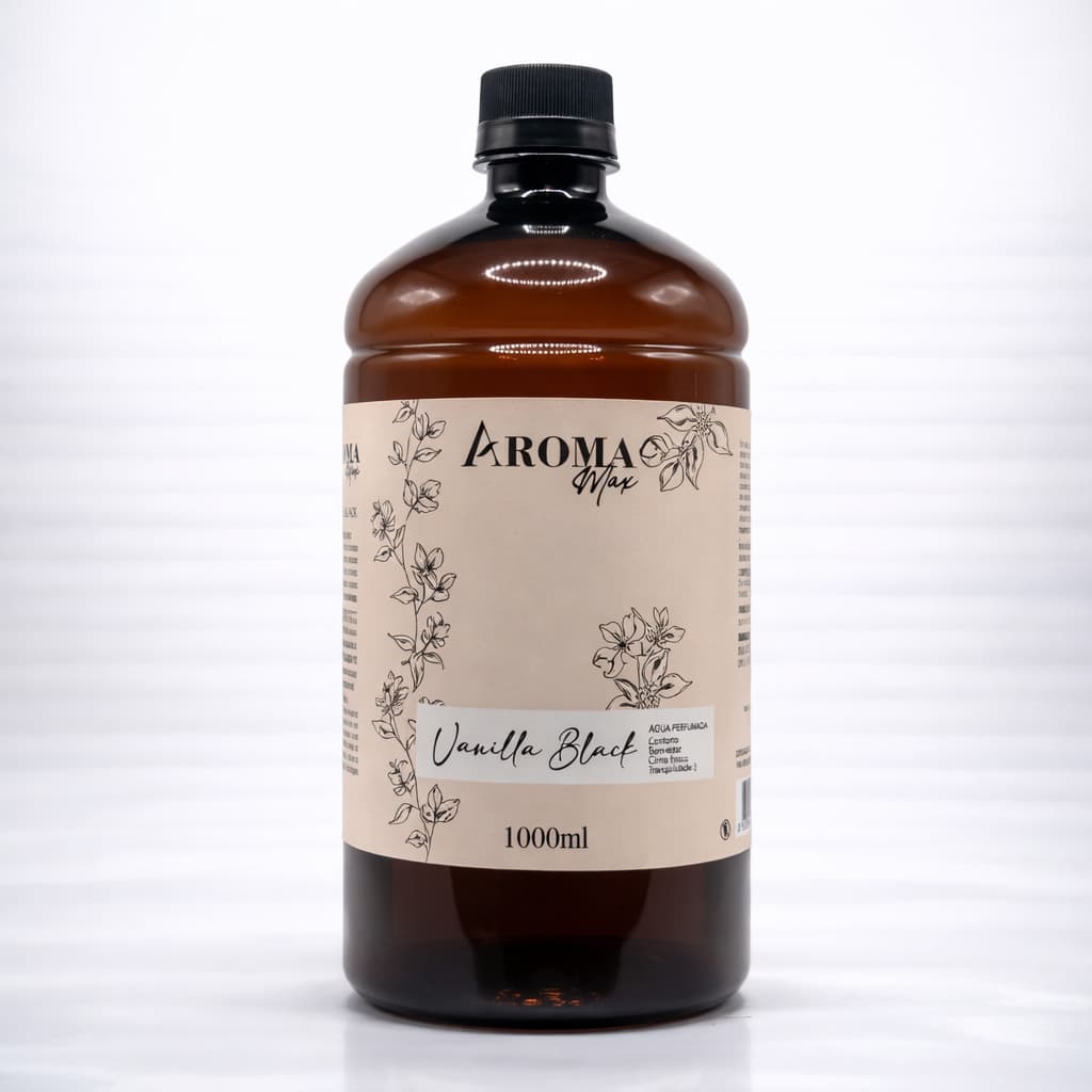Água Perfumada Vanilla Black 1 Lt Residencial p/ Casa Banheiro Quarto Sala Roupas Tecidos Aroma Max
