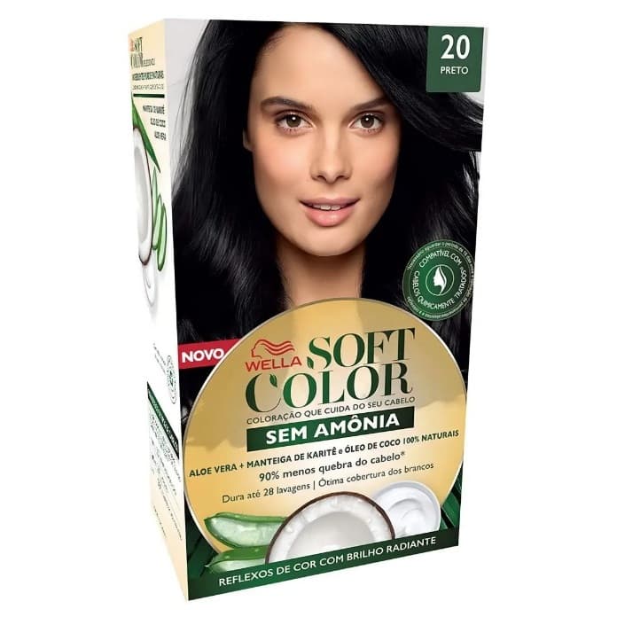 Tinta De Cabelo Soft Color Wella Tom Preto 20