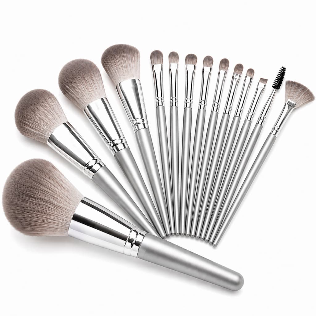 Kit 10 Pincéis de Maquiagem Profissional Cerdas Macias Base Pó Blush Corretivo Sombra