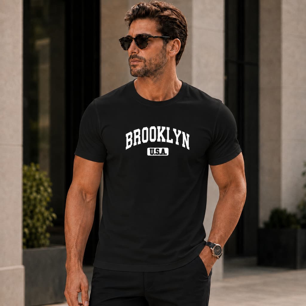 Camiseta Masculina Básica Brooklyn Camisa Masculina Básica Brooklyn Elegante