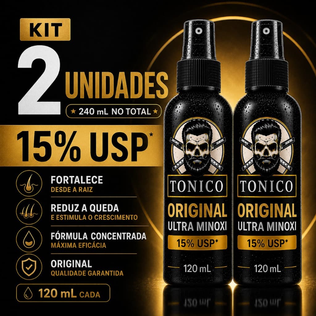 Kit 2 Tonico Capilar UltraDlust Crescimento Saudavel Barba Cabelo Sobrancelha Original 120ml