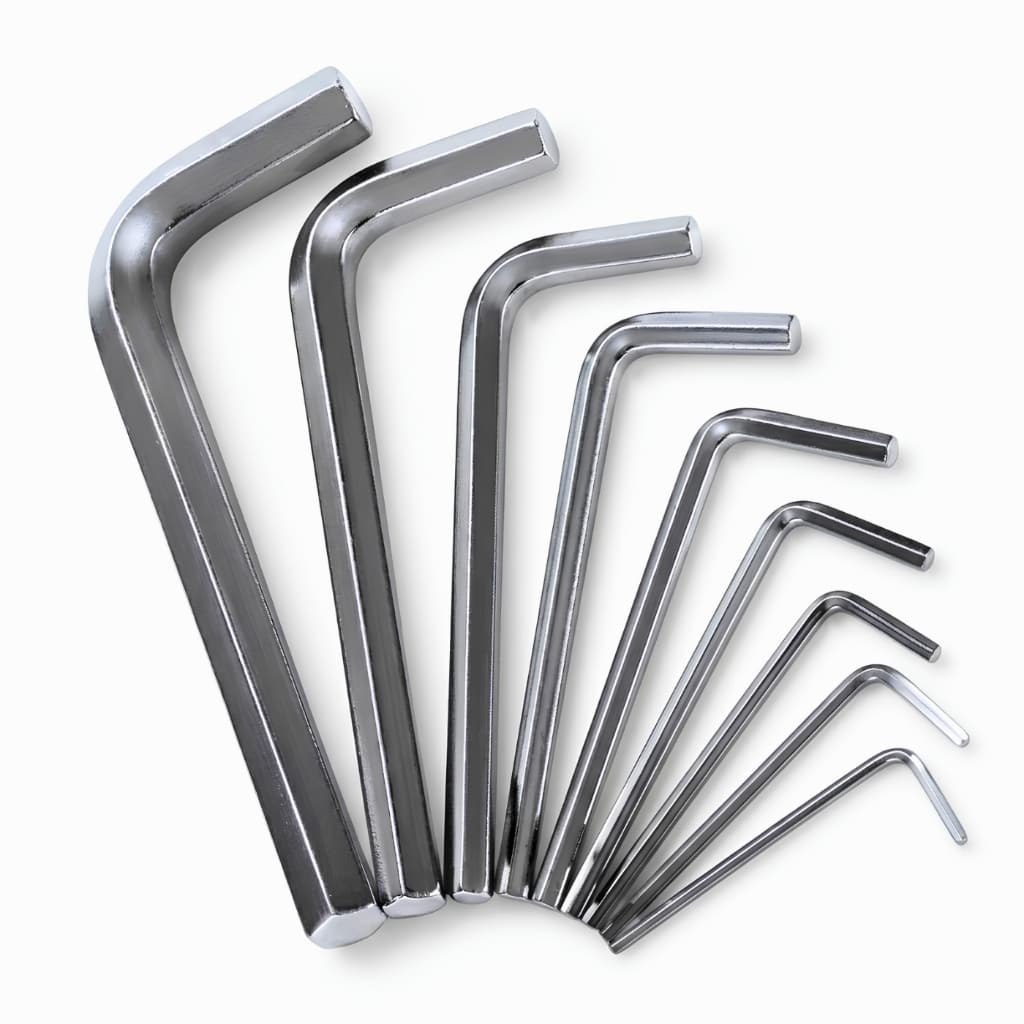 Kit c/ 9 Chaves Allen Longas em Aço (1,5 mm a 10 mm) - ferramenta alta Resistência p/ Reparos
