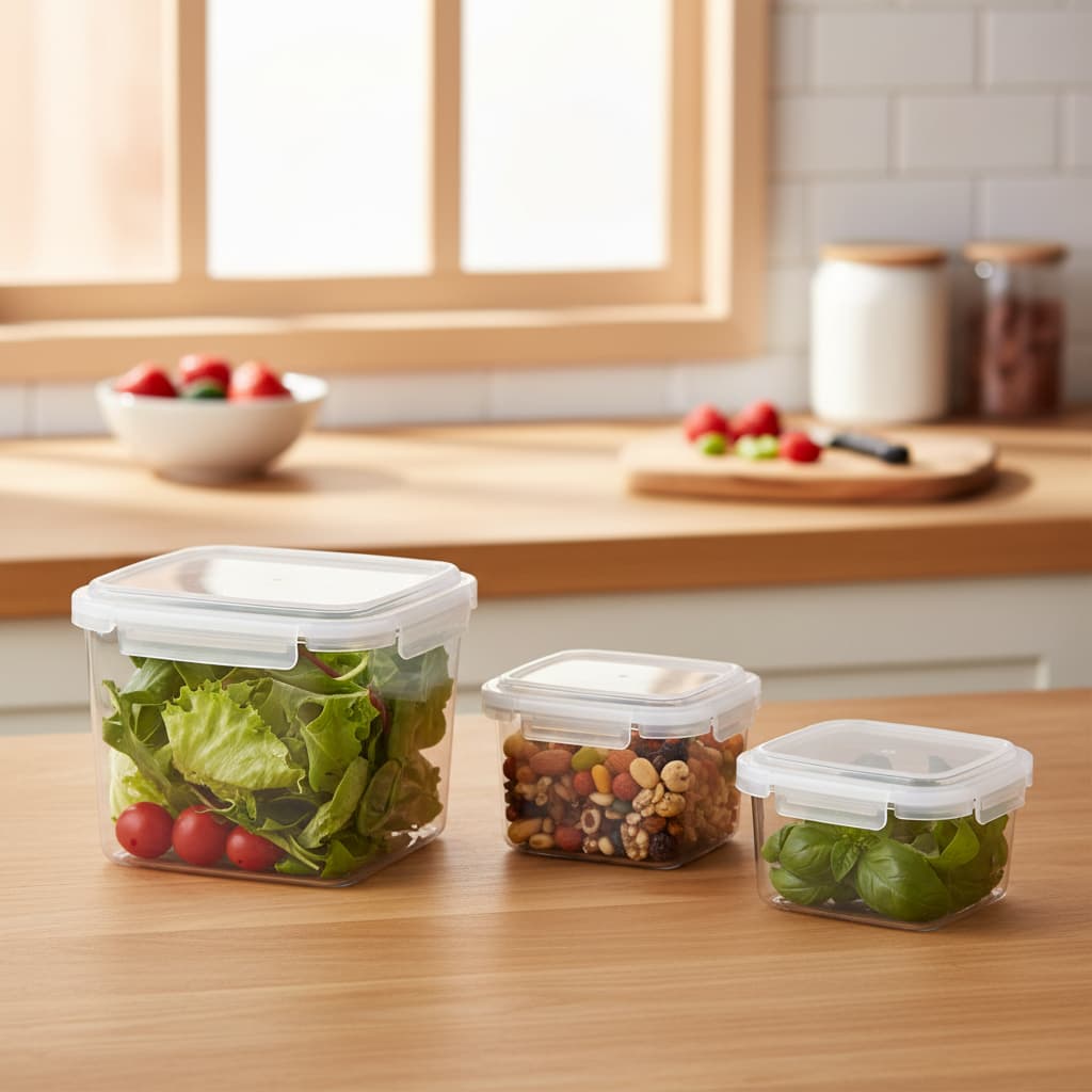 Kit Com 03 Potes Hermeticos Termicos Conservacao Alimentos Resistente