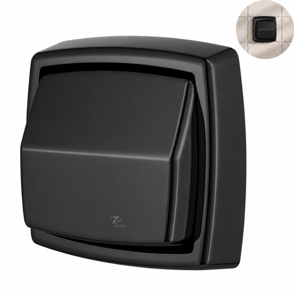 Acabamento para Válvula de Descarga Preto Fosco Universal Hydra Max Docol Deca Luxo
