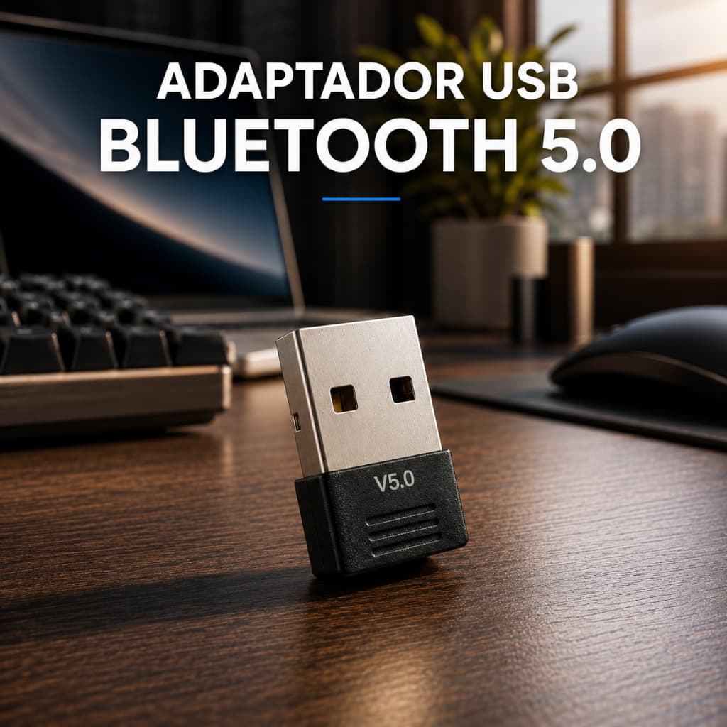 Adaptador Bluetooth 5.0 USB Transmissor Áudio Fone Mouse Teclado Sem Fio para Computador Notebook Pc