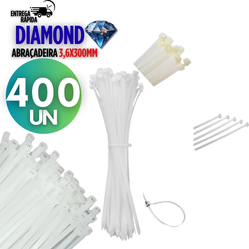 Combo  Abraçadeira Nylon Enforca Gato Branco 3,6cm x 300mm Cintas Plásticas Fita Hellermann excelente