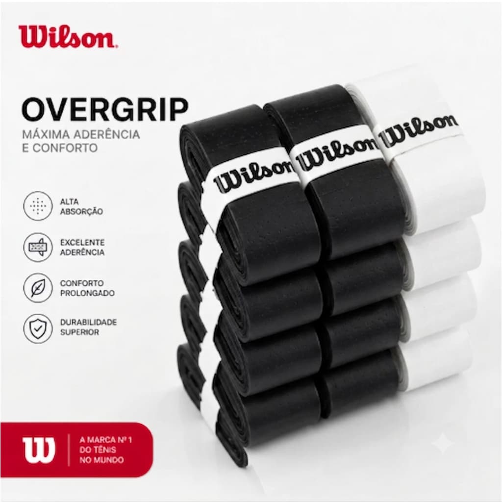 Overgrip Wilson Liso Raquete Tênis Beach Tennis Padel Antiderrapante Absorve Suor