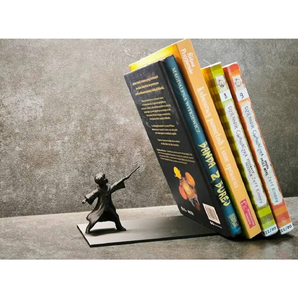Aparador de Livros Estilo Harry Potter Suporte Decorativo Geek – Suporte para Livros cor preta