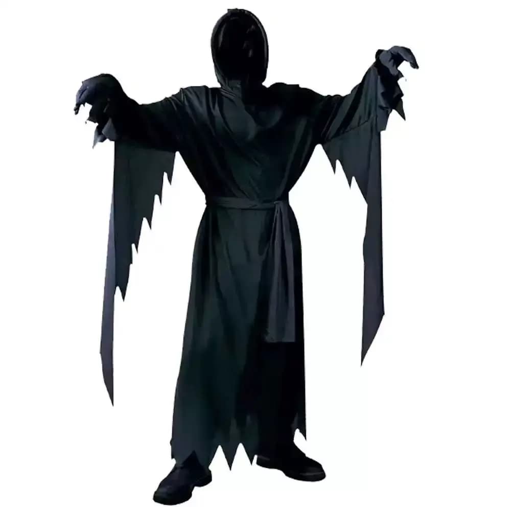 Fantasia Pânico Halloween Terror Ghost Face - Túnica Infantil e Adolescente para Doces ou Travessuras e Festas