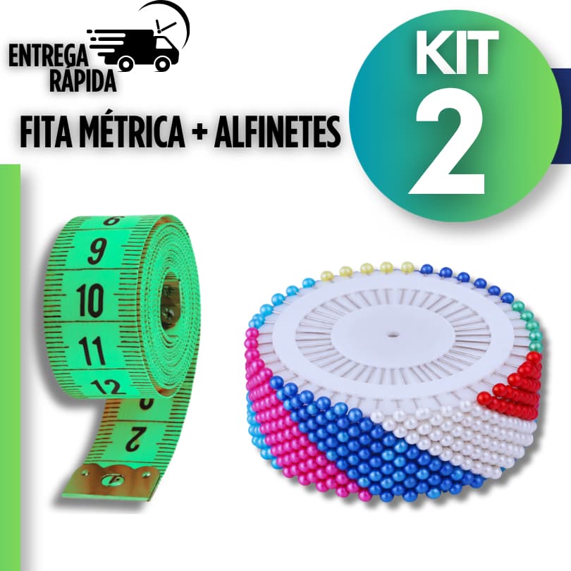 Kit Completo Para Costura Alfinete + Fita Métrica Fácil Uso