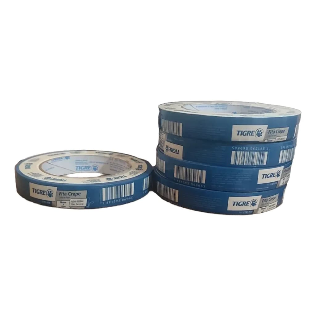 Fita Crepe Profissional Tigre 18mmx50m Alta Adesividade