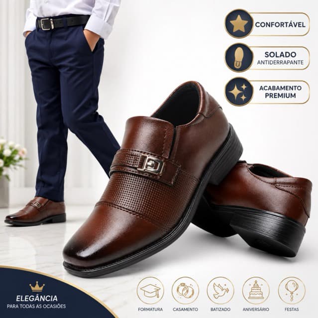 Sapato Social Infantil | Conforto e Estilo para Pequenos Elegantes!