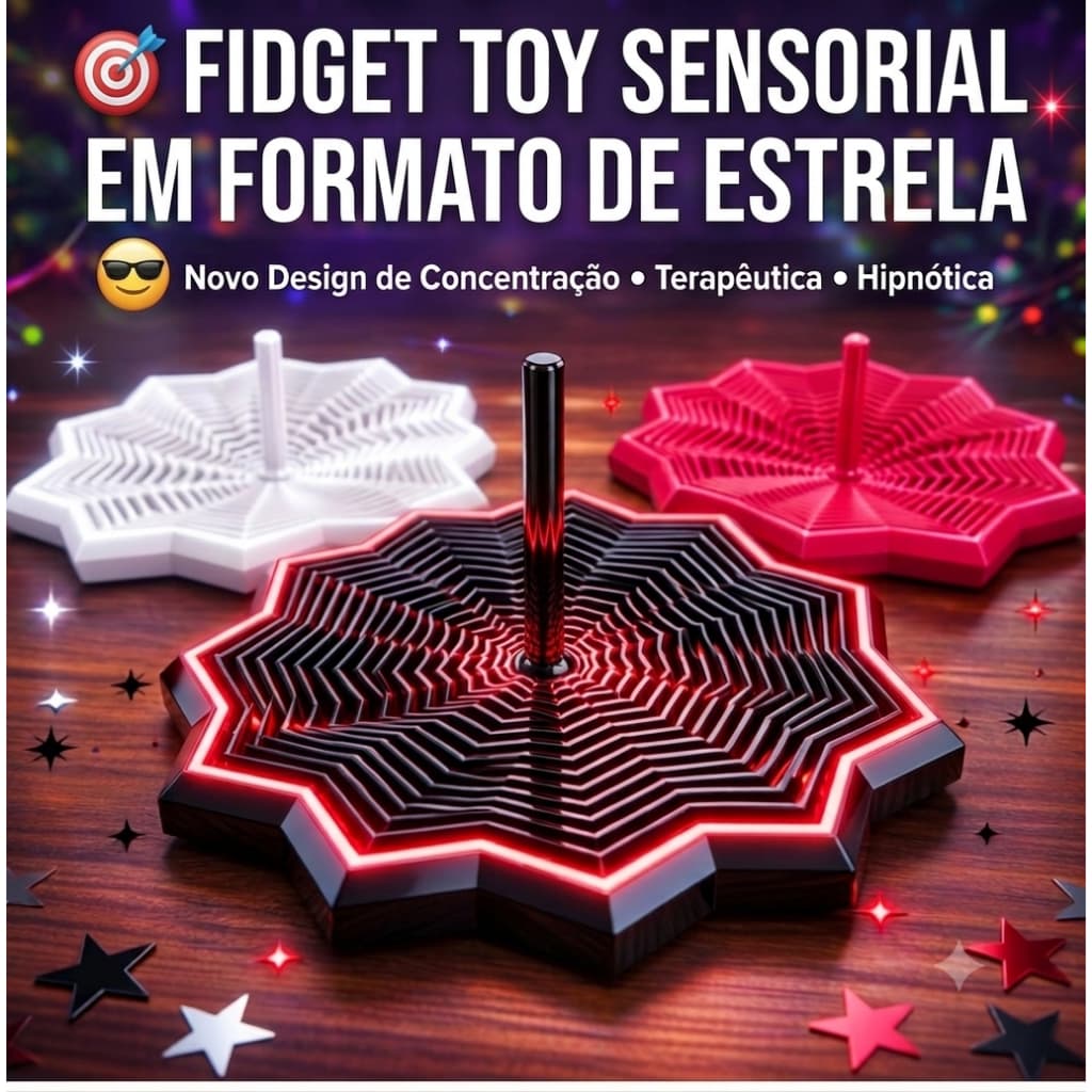 Estrela Sensorial Antiestresse Fidget Toy para Ansiedade, TDAH, Autismo e Foco | Brinquedo Relaxante para Crianças