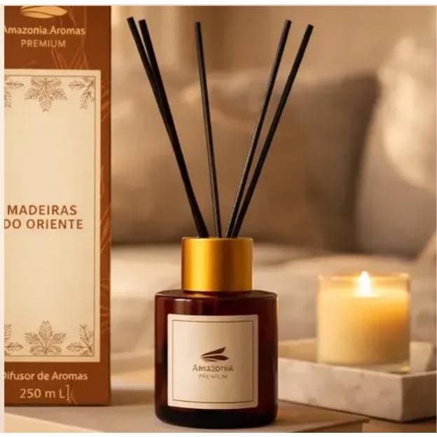Difusor de Aromas 250ml Varetas Aromatizador Ambiente Madeiras do Oriente