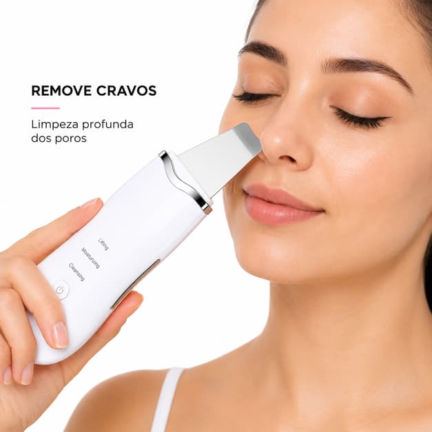 Caneta Peeling Ultrassônico Facial 3 em 1 Recarregável USB Anti Cravos Acne Limpeza Profunda Removedor de Cravos
