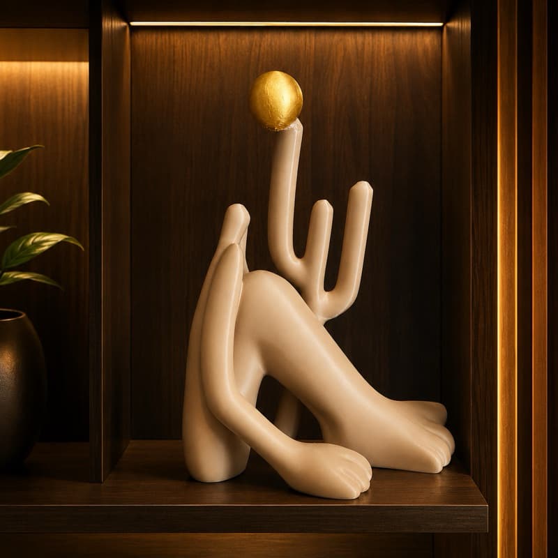 Estatueta Abaporu Decorativa – Arte Brasileira Inspirada em Tarsila do Amaral - Artesanal