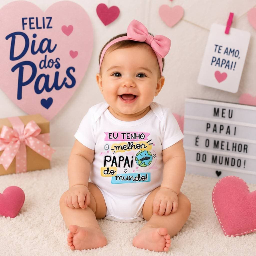 Body dia dos pais Body Bebê dia dos Pais Body Frases Body Temático Body Presente dia dos pais Roupa bebê