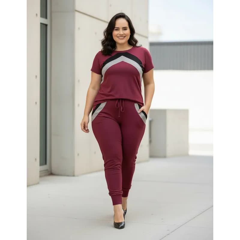 Conjunto Casual Blusa e Calça Plus Size Feminino de Viscolycra Fresquinho Primavera/Verão 2026