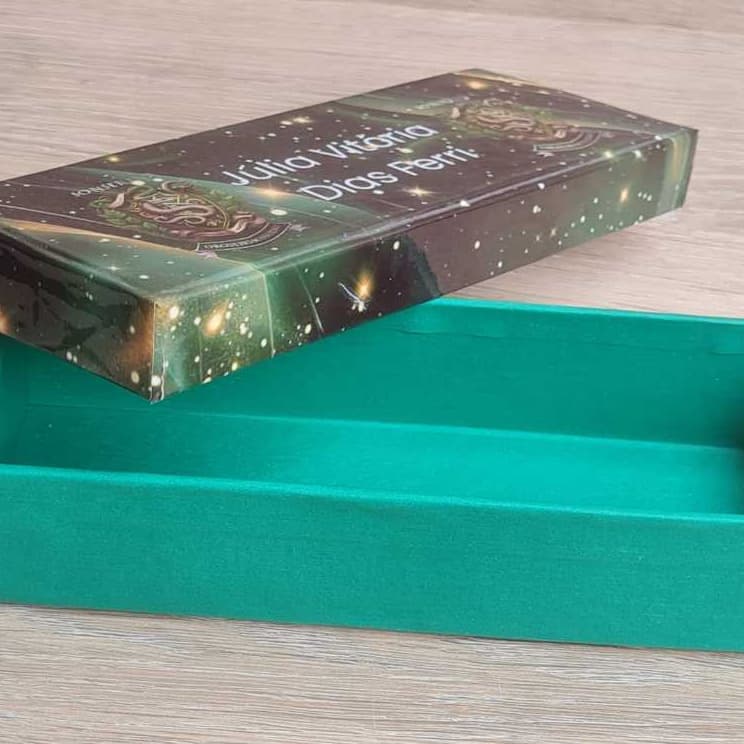 Estojo Sonserina Cartonado 22Cmx5Cm adiciono o nome da pessoa amada, Faço todos os Temas que desejar